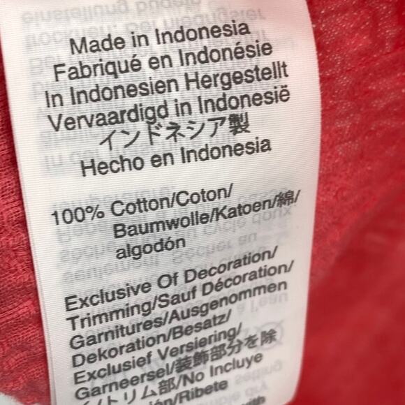 J Crew Cotton Gauze Mini Dress Keyhole V Neck Long Sleeve Coral Pink Womens M - Picture 7 of 9